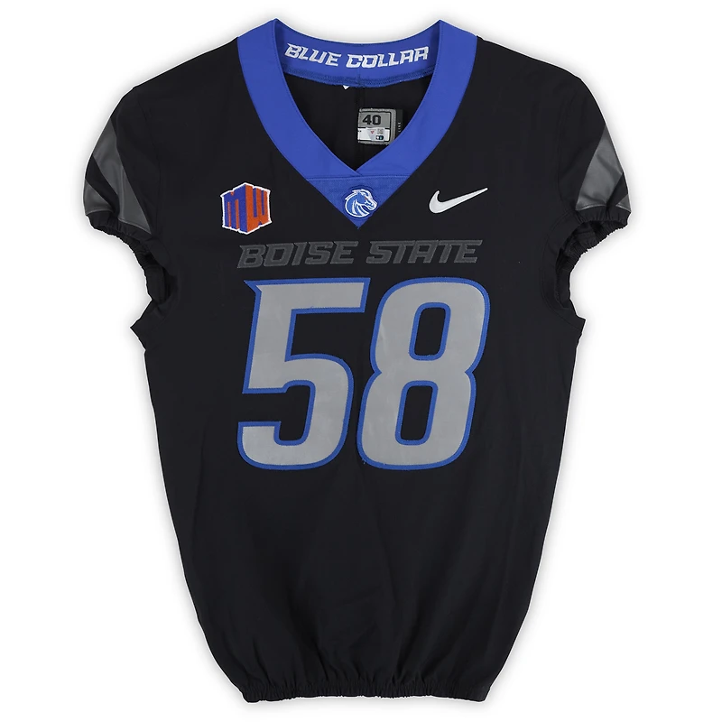 Boise State Broncos Team-Issued #58 Black Nike Jersey from the Football Program - Size 40