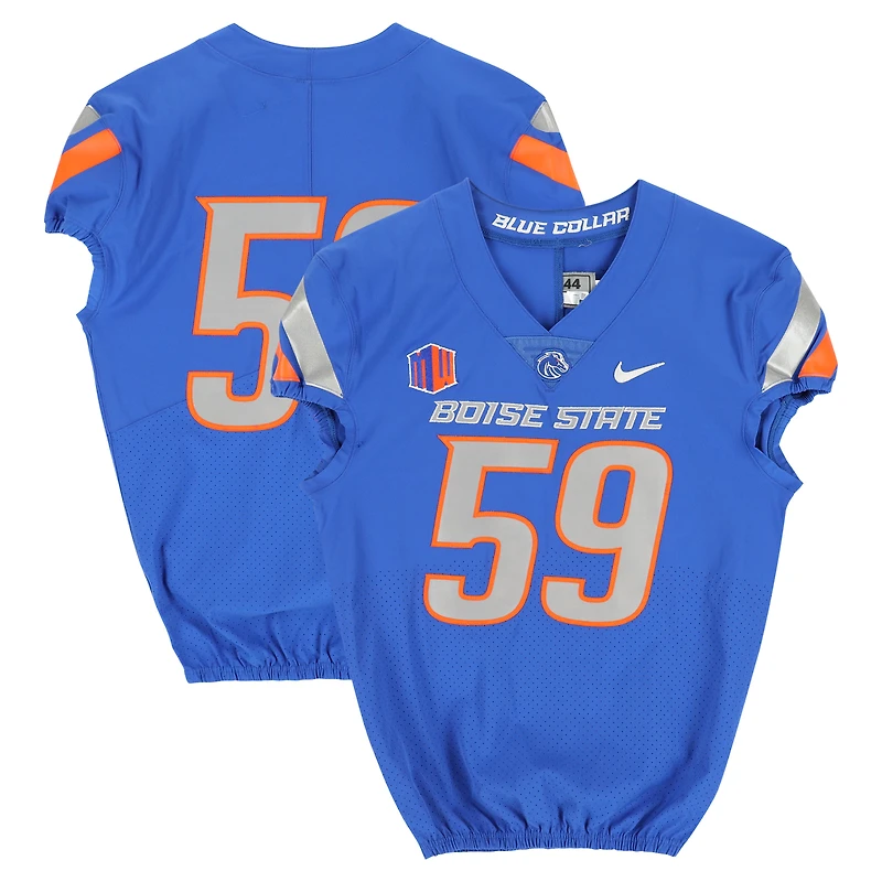 Boise State Broncos Team-Issued #59 Royal Nike Jersey from the Football Program - Size 44