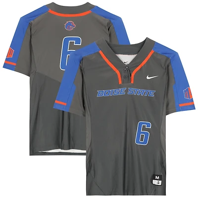 Boise State Broncos Team-Issued #6 Gray Jersey from the Softball Program - Size M
