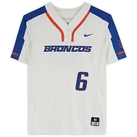 Boise State Broncos Team-Issued #6 White Jersey from the Softball Program - Size M