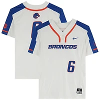 Boise State Broncos Team-Issued #6 White Jersey from the Softball Program - Size M