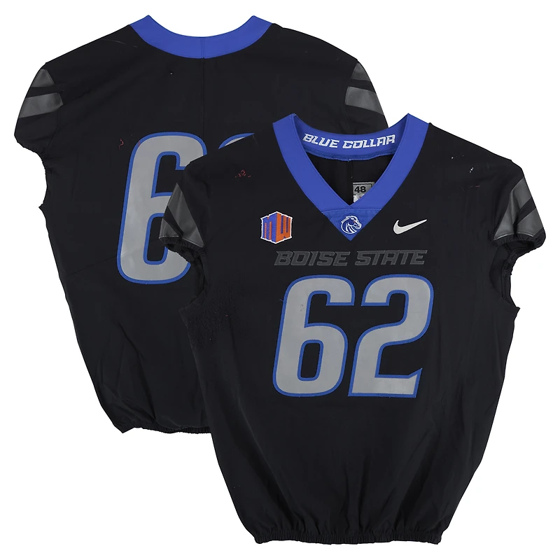 Boise State Broncos Team-Issued #62 Black Nike Jersey from the Football Program - Size 48