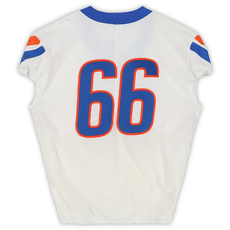 Boise State Broncos Team-Issued #66 White Nike Jersey from the Football Program - Size 48