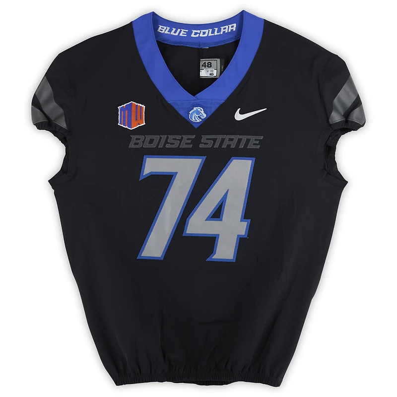 Boise State Broncos Team-Issued #74 Black Nike Jersey from the Football Program - Size 48