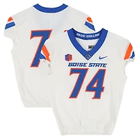 Boise State Broncos Team-Issued #74 White Nike Jersey from the Football Program - Size 48