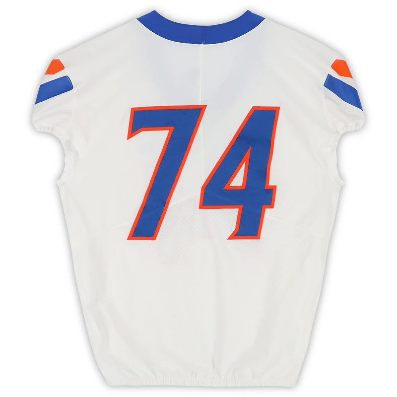 Boise State Broncos Team-Issued #74 White Nike Jersey from the Football Program - Size 48