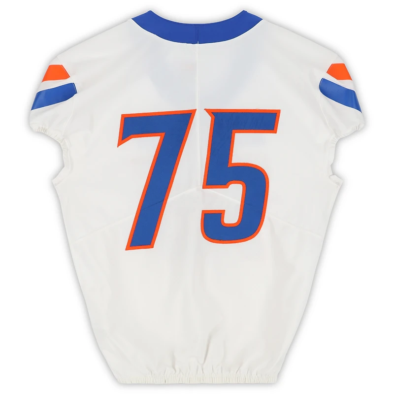 Boise State Broncos Team-Issued #75 White Nike Jersey from the Football Program - Size 48
