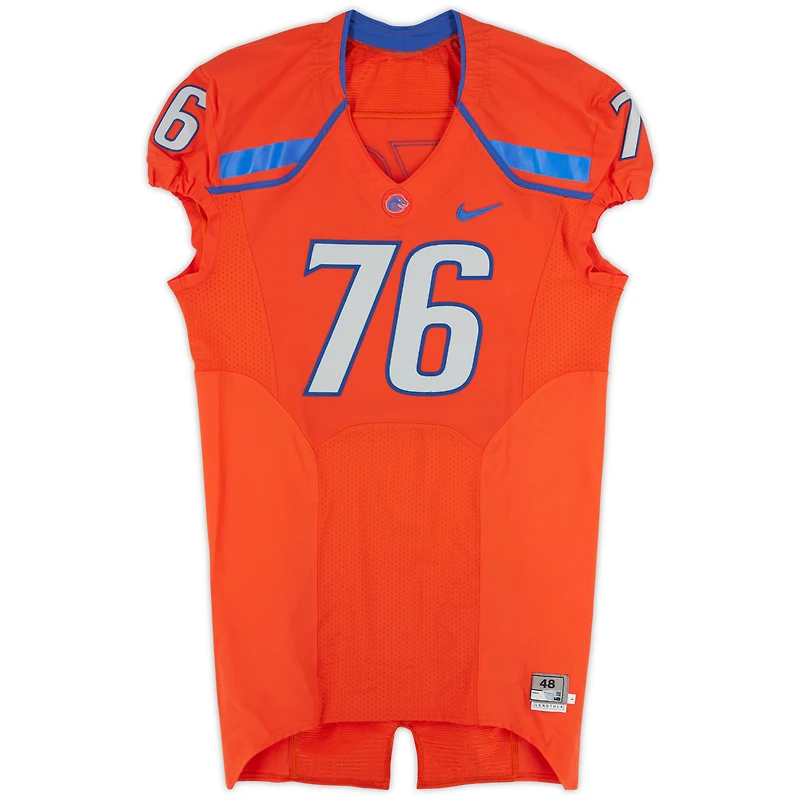 Boise State Broncos Team-Issued #76 Orange Nike Jersey from the 2009-12 NCAA Football Seasons - Size 48+4