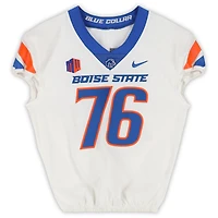 Boise State Broncos Team-Issued #76 White Nike Jersey from the Football Program - Size 48