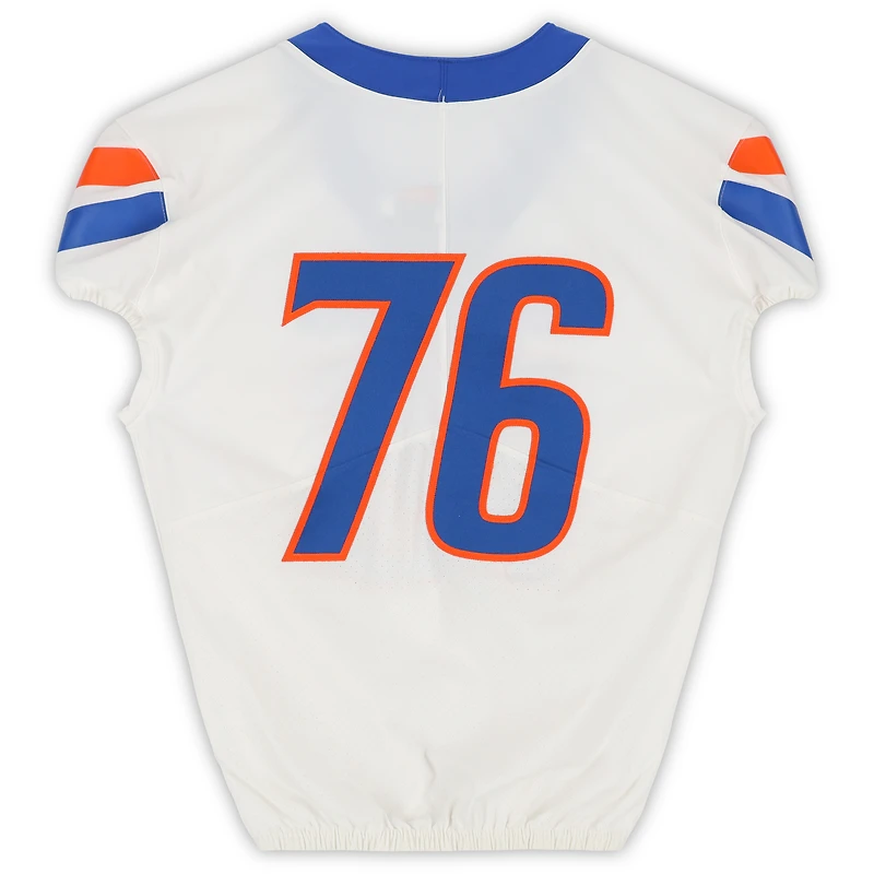 Boise State Broncos Team-Issued #76 White Nike Jersey from the Football Program - Size 48