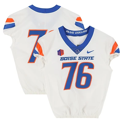 Boise State Broncos Team-Issued #76 White Nike Jersey from the Football Program - Size 48