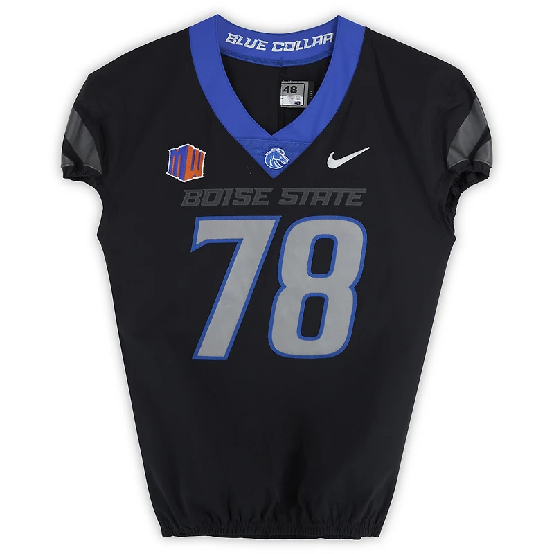 Boise State Broncos Team-Issued #78 Black Nike Jersey from the Football Program - Size 48