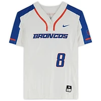 Boise State Broncos Team-Issued #8 White Jersey from the Softball Program - Size M