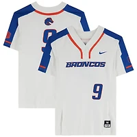 Boise State Broncos Team-Issued #9 White Jersey from the Softball Program - Size M