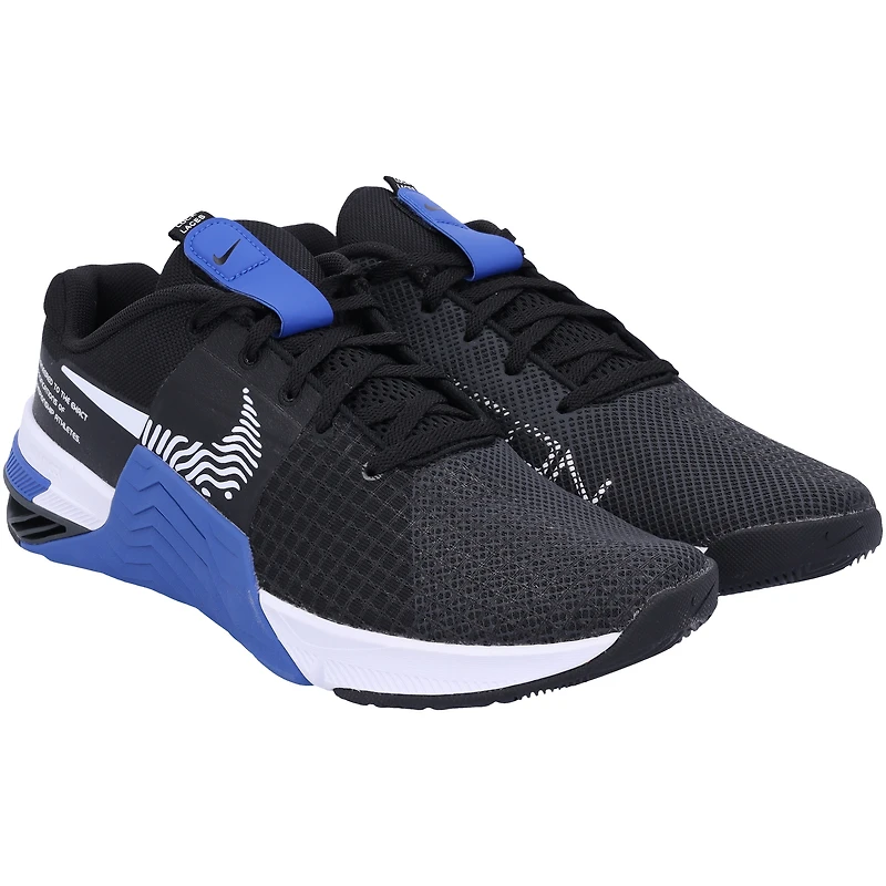 Boise State Broncos Team-Issued Royal/Black Metcon 8 Nike Shoes from the Athletics Program