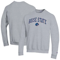 Sweat-shirt à capuche Champion Heather Grey Boise State Broncos avec logo Arch Over pour homme