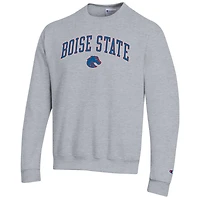 Men's Champion  Heather Gray Boise State Broncos Arch Over Logo Pullover Sweatshirt