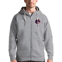 Men's Antigua Gray Boise State Broncos Victory Full-Zip Hoodie