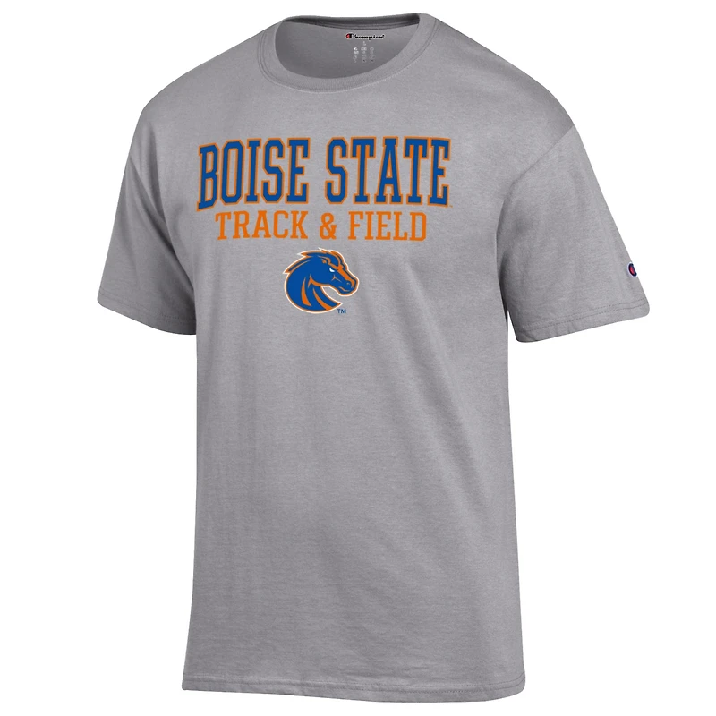 T-shirt gris Champion Track & Field Stack des Boise State Broncos pour homme