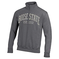Pull à col zippé Champion Heather Gray Boise State Broncos pour homme