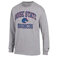 Men's Champion Heather Gray Boise State Broncos High Motor Long Sleeve T-Shirt