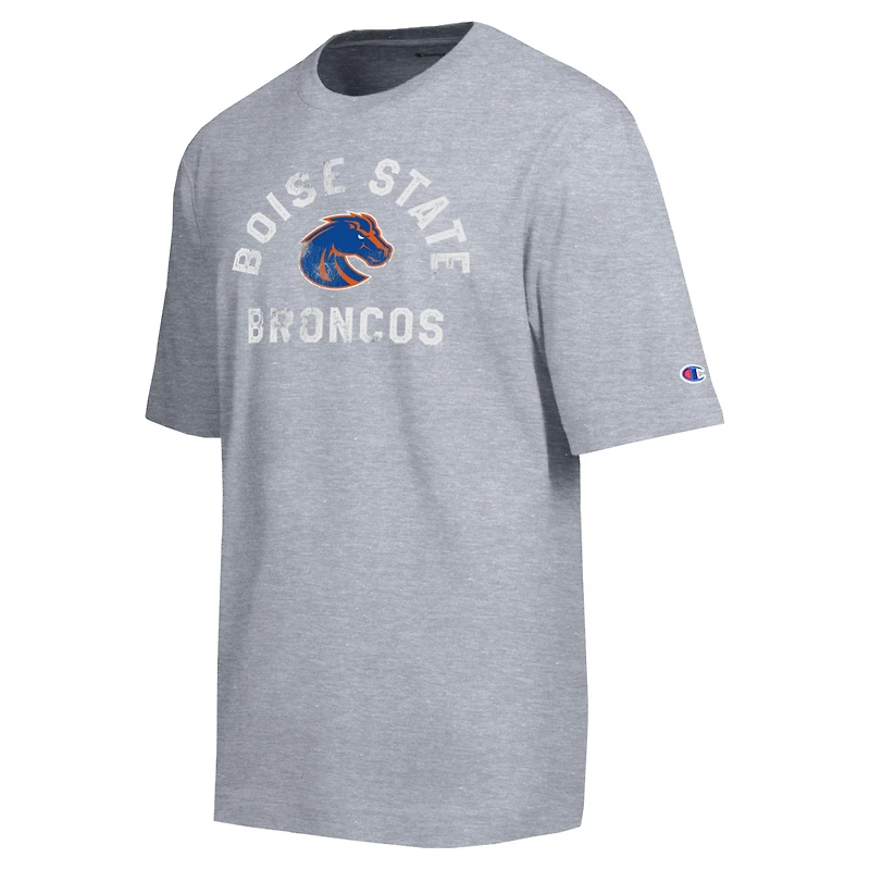 Men's Champion  Heather Gray Boise State Broncos Weathered Team T-Shirt