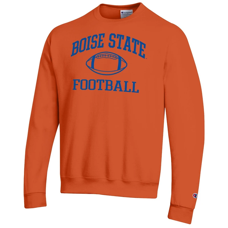 Men's Champion Orange Boise State Broncos Football Icon Pullover Sweatshirt