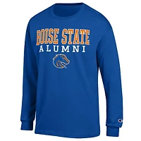 Men's Champion  Royal Boise State Broncos Alumni Logo Stack Long Sleeve T-Shirt