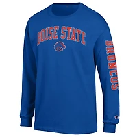 Men's Champion  Royal Boise State Broncos Arch Over Logo 2-Hit Long Sleeve T-Shirt