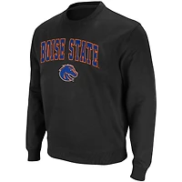 Colosseum pour homme Noir Boise State Broncos Arch & Logo Tackle Twill Pullover