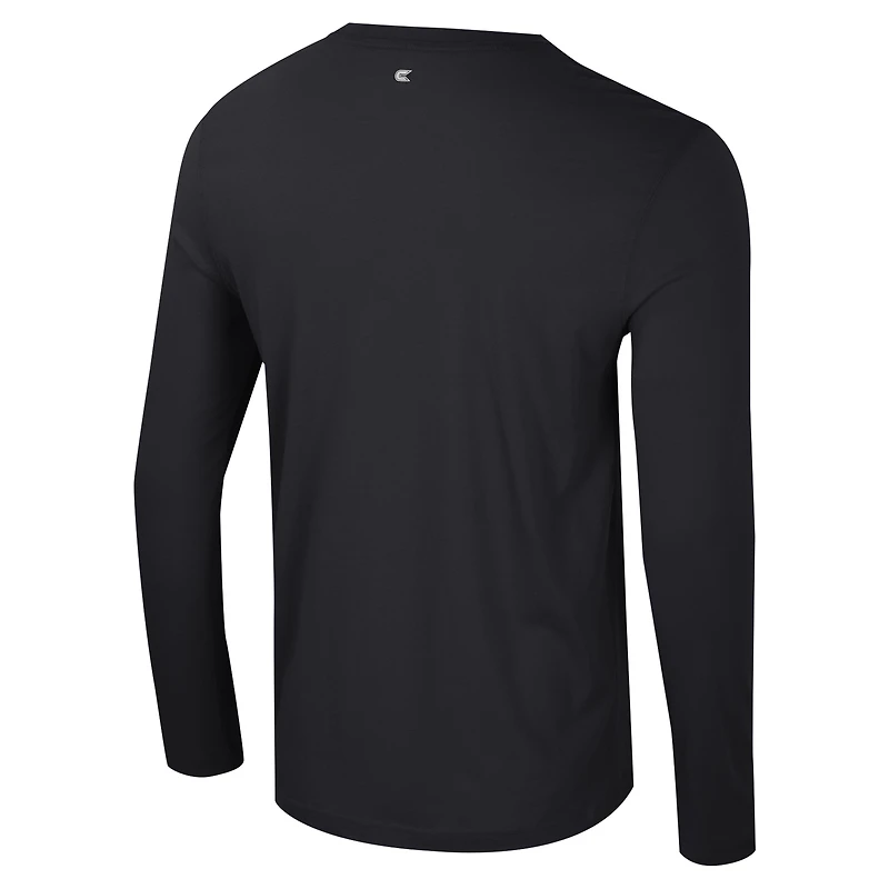 T-shirt à manches longues Colosseum Black Boise State Broncos Color Pop Active Blend 2-Hit pour hommes