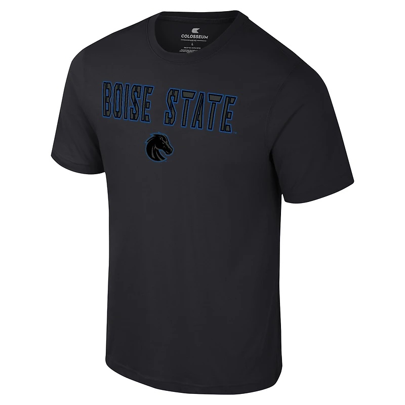 T-shirt Colosseum Black Boise State Broncos Color Pop Active Blend pour hommes