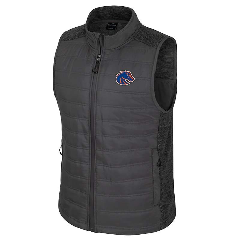 Men's Colosseum Charcoal Boise State Broncos Nightman Full-Zip Puffer Vest
