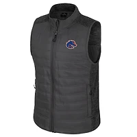 Men's Colosseum Charcoal Boise State Broncos Nightman Full-Zip Puffer Vest