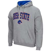 Men's Colosseum Heather Gray Boise State Broncos Arch & Logo 3.0 Pullover Hoodie