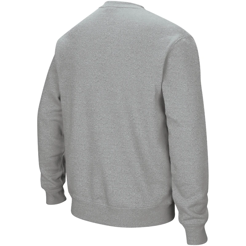 Men's Colosseum Heather Gray Boise State Broncos Arch & Logo Crew Neck Sweatshirt