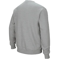 Men's Colosseum Heather Gray Boise State Broncos Arch & Logo Crew Neck Sweatshirt