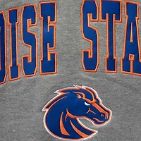 Men's Colosseum Heather Gray Boise State Broncos Arch & Logo Crew Neck Sweatshirt
