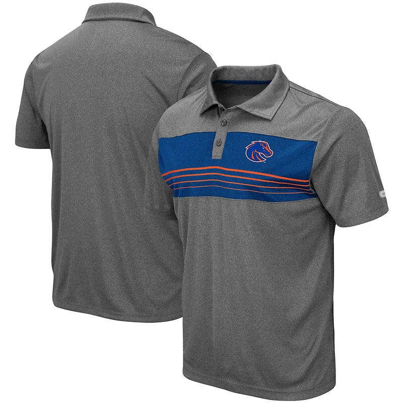 Polo Smithers pour homme Colosseum Heathered Charcoal Boise State Broncos