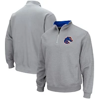 Veste homme Colosseum Heathered Grey Boise State Broncos Tortugas Team Logo Quarter Zip Jacket