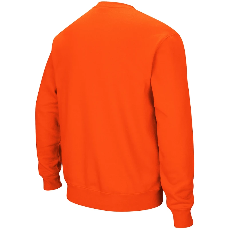 Men's Colosseum Orange Boise State Broncos Arch & Logo Tackle Twill Pullover Sweatshirt