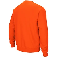 Men's Colosseum Orange Boise State Broncos Arch & Logo Tackle Twill Pullover Sweatshirt