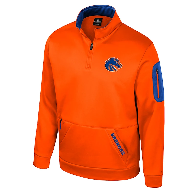 Men's Colosseum Orange Boise State Broncos Mainframe Quarter-Zip Fleece Jacket