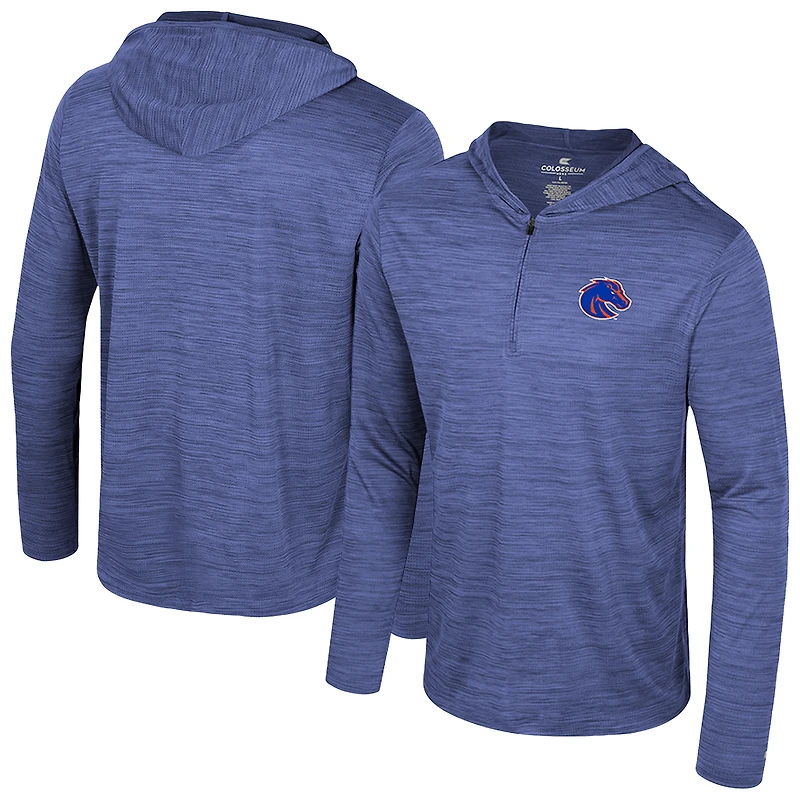 Men's Colosseum Royal Boise State Broncos Always Sunny Lightweight Quarter-Zip Hoodie
