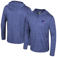 Sweat à capuche léger quart de zip pour homme Colosseum Royal Boise State Broncos Always Sunny