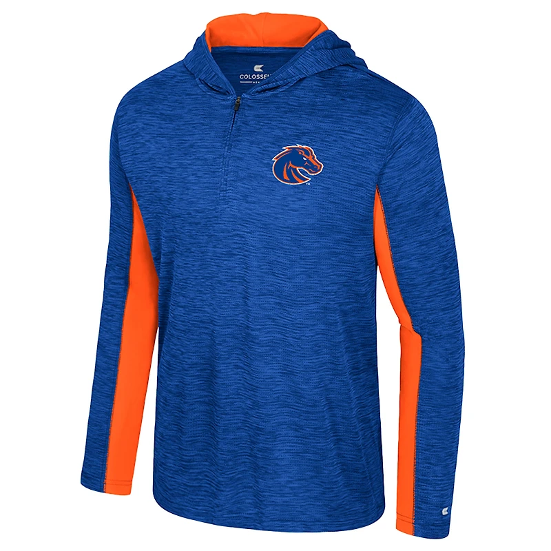 Men's Colosseum Royal Boise State Broncos Always Sunny Quarter-Zip Hoodie