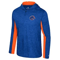 Men's Colosseum Royal Boise State Broncos Always Sunny Quarter-Zip Hoodie