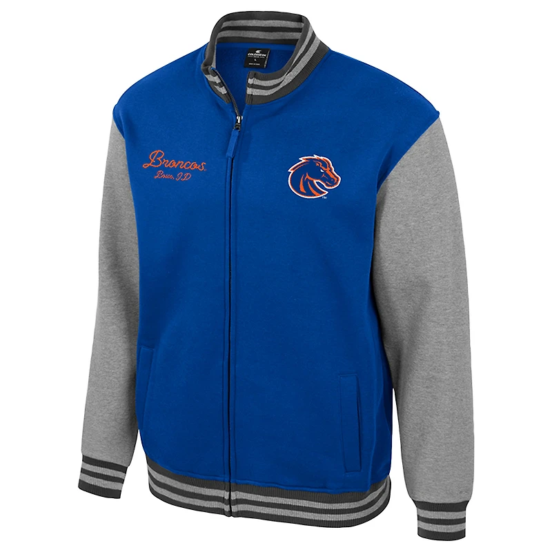 Men's Colosseum Royal Boise State Broncos Ambi-Turner Full-Zip Varsity Jacket