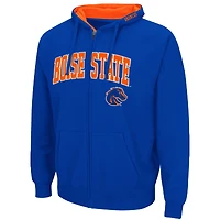 Men's Colosseum Royal Boise State Broncos Arch & Logo 3.0 Full-Zip Hoodie