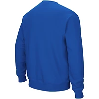 Men's Colosseum Royal Boise State Broncos Arch & Logo Crew Neck Sweatshirt